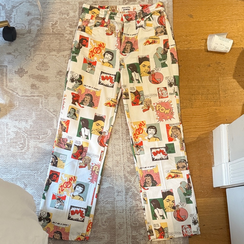 Reformation Comic High Rise Straight Long Jeans